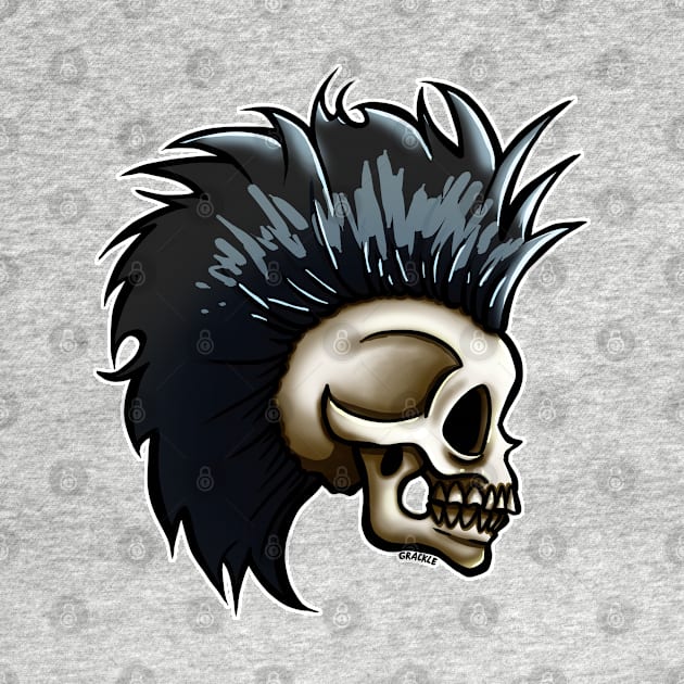 Punk Skull (Black Version) by Jan Grackle